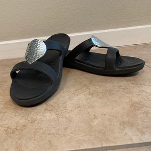 Black stylish Croc sandal